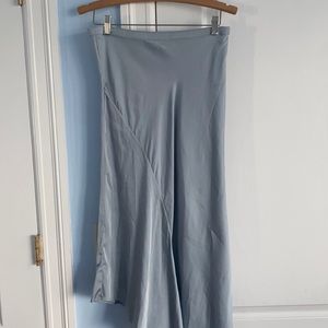 Anine Bing Bailey Blue Silk Asymmetric Slip Midi Skirt Size M